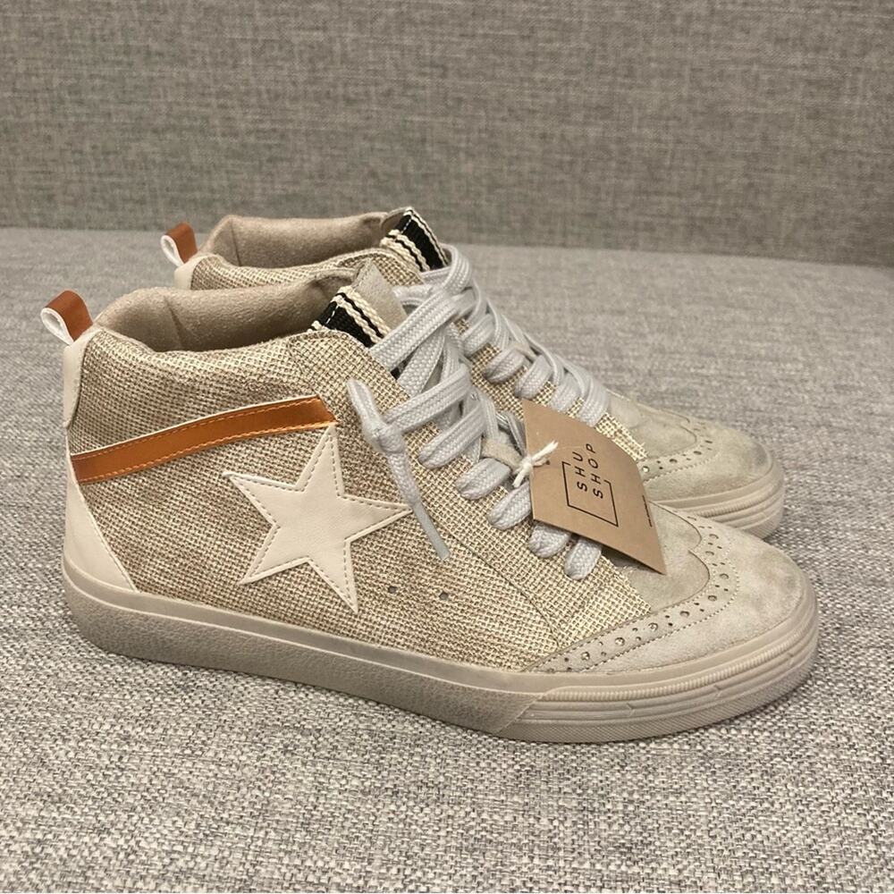 NEW Shu Shop Paulina Women’s Sneakers Golden Woven New in Box Size 8